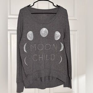 Vintage Lol Brand Charcoal Sweatshirt with the phases of the moon print Size XL